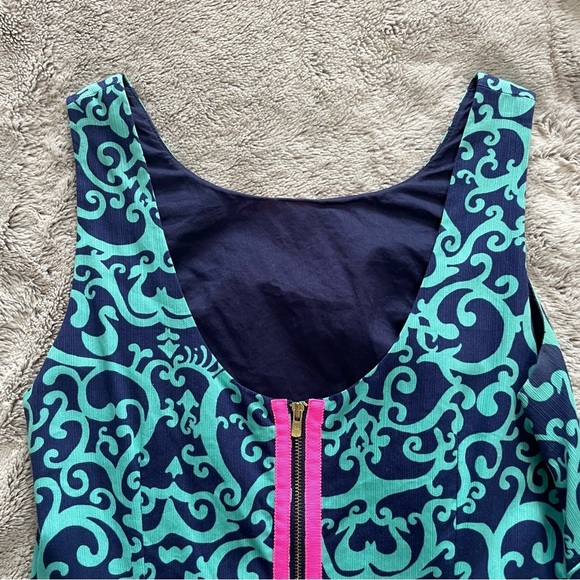 Lilly Pulitzer Hopping Delia Strapless Dress Hot Pink Blue Aqua - Picture 12 of 16